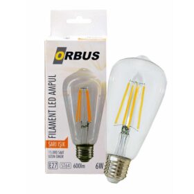 ORBUS ORB-STC6W FILAMENT BULB ST64 6 WATT E27 600 LMN SARI LED AMPÜL (K0)