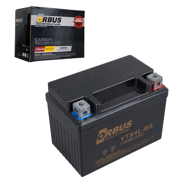 ORBUS YTX4L-BS 12V 4A MOTOSİKLET AKÜSÜ (114 X 66 X 88 MM) (1.6KG) (K0)