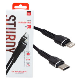 ÖRGÜLÜ USB 3.0 TYPE C LİGHTNİNG DATA VE ŞARJ KABLOSU (81) (K0)