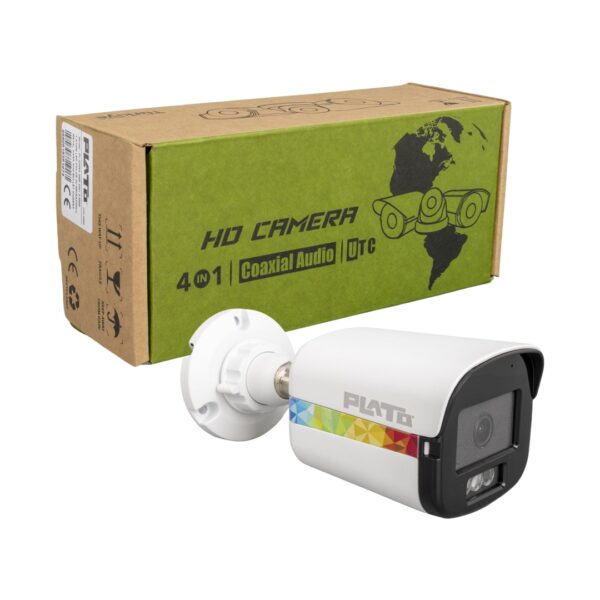 PLATO PL-22995 5MP COLOR VU MİKROFONLU 2.8 MM 3 ATOM LED METAL KASA AHD BULLET KAMERA (K0) - Görsel 3