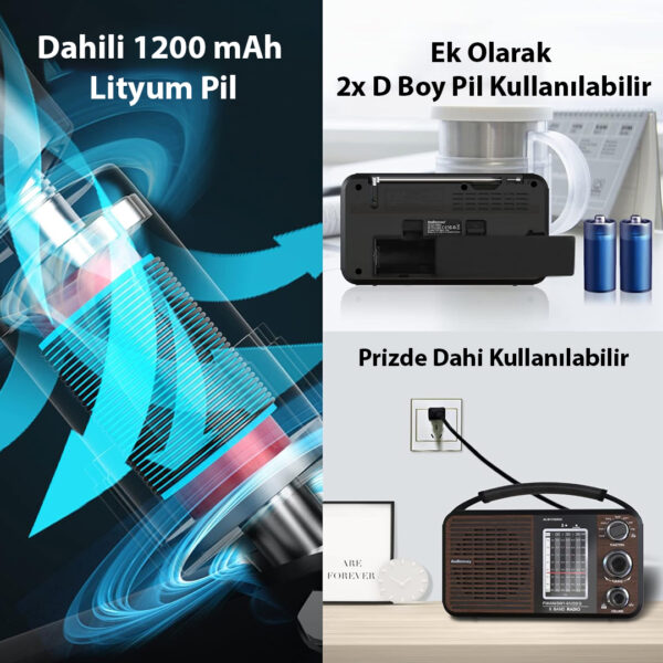 PORTATİF RADYO FM-USB-SD/MMC-AUX (88-108 FM FREKANS ARALIĞI) (K0) - Görsel 3