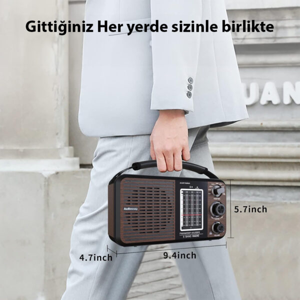 PORTATİF RADYO FM-USB-SD/MMC-AUX (88-108 FM FREKANS ARALIĞI) (K0) - Görsel 5