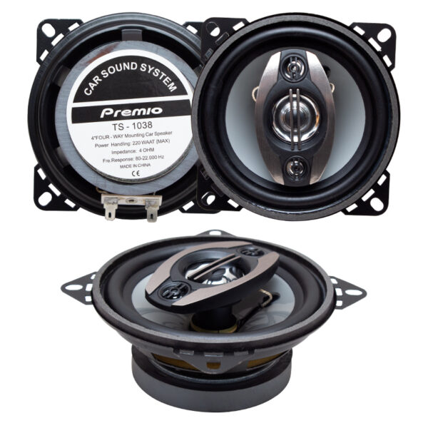 PREMIO TS-1038 220 WATT 4 10 CM TWEETERLI OTO HOPARLÖR 2Lİ TAKIM (K0) - Görsel 2
