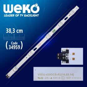 S_KU6K_43_FL30_R5_REV1.0 - LM41-002269A - LEFT - V6DU-430DCB-R2 - 38.3 CM 5 LEDLİ (WK-779) (K0)