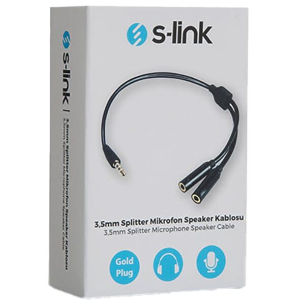 S-LINK SL-302MS 3.5 MM STEREO KULAKLIK + HOPARLÖR ÇOKLAYICI KABLO (K0) - Görsel 2