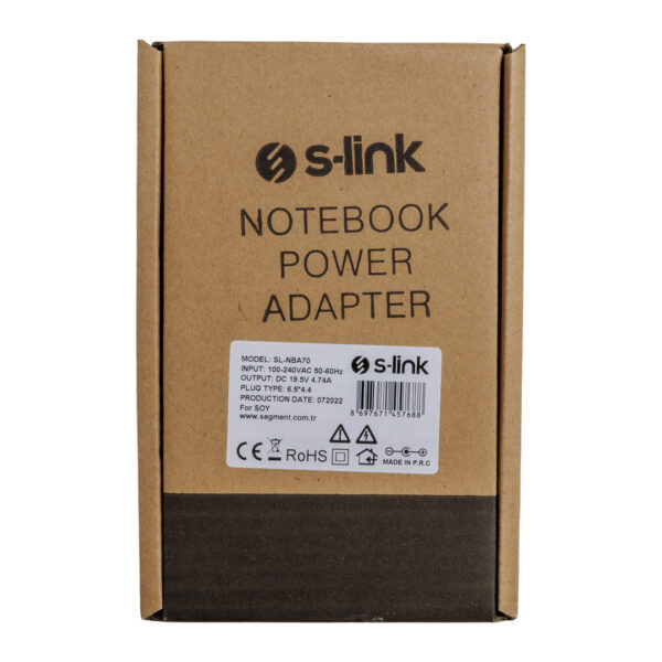 S-LINK SL-NBA70 90W 19.5 VOLT 4.74 AMPER 6.5X4.4 UÇLU SONY NOTEBOOK ADAPTÖR (SAMSUNG LED TV) (K0) - Görsel 4