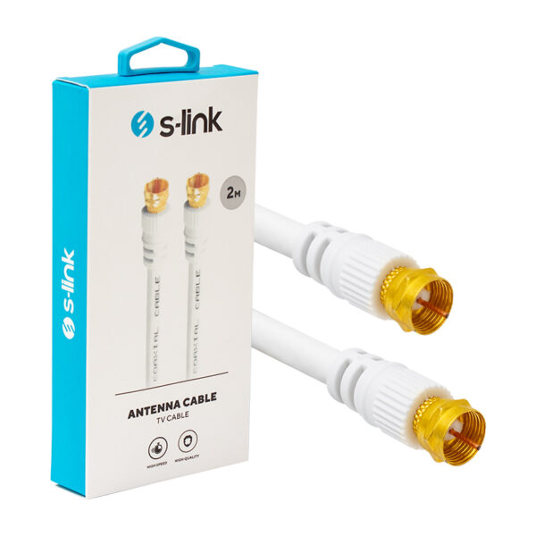 S-LINK SLX-590 F KONNEKTÖRLÜ 2 METRE HAZIR RG6/U ANTEN KABLOSU (K0) - Görsel 3
