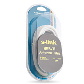 S-LINK SLX-592 F KONNEKTÖRLÜ 5 METRE HAZIR RG6/U ANTEN KABLOSU BLİSTERLİ (K0)