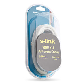 S-LINK SLX-592 F KONNEKTÖRLÜ 5 METRE HAZIR RG6/U ANTEN KABLOSU BLİSTERLİ (K0)