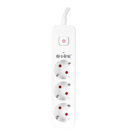 S-LINK SPG301S 1.5M 3X1.5MM 750 JOULE 3LÜ ANAHTARLI AKIM KORUMALI PRİZ (K0)