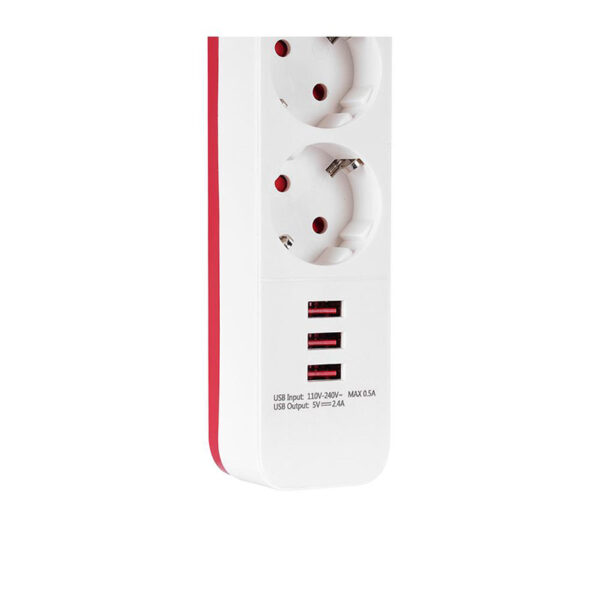 S-LINK SPG403U 1.5M 750 JOULE 3 USB 5V2.4A 4LÜ ANAHTARLI AKIM KORUMALI PRİZ (K0) - Görsel 3