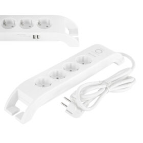 S-LINK SPG3041 2M 2XUSB 2.4A 900 JOULE 4LÜ AKIM KORUMALI BEYAZ PRİZ (K0)