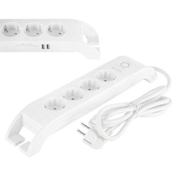 S-LINK SPG3041 2M 2XUSB 2.4A 900 JOULE 4LÜ AKIM KORUMALI BEYAZ PRİZ (K0)