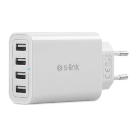 S-LINK SWAPP SW-C8 BEYAZ 5V - 5.6A  4*USB SMART PORT 2.4A EV ŞARJ ADAPTÖR (K0)