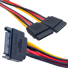 SATA POWER 15 PİN ERKEK TO 2 X SATA POWER 15 PİN DİŞİ ÇOKLAYICI KABLO (K0)