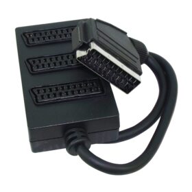 SCART DAĞITICI 3 LÜ SİYAH (1 ERKEK - 3 DİŞİ SCART) (K0)