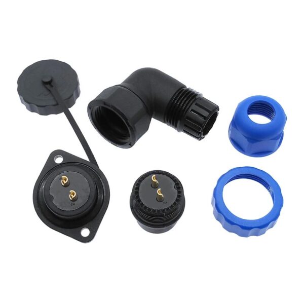 SD20 SU GEÇİRMEZ 2 PİN 20 MM KONNEKTÖR (90° DİRSEK) (K0) - Görsel 3