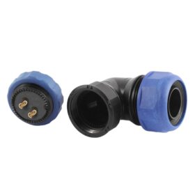 SD28 SU GEÇİRMEZ 2 PİN 28 MM YUVARLAK KONNEKTÖR (90° DİRSEK) (K0)