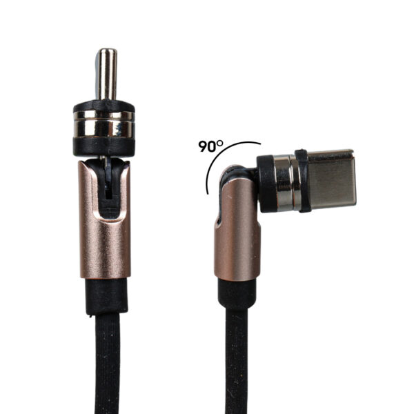 SİYAH 3İN1 (TYPE C- LİGHTNİNG- MİCRO USB) MANYETİK UÇ TAŞINABİLİR ŞARJ KABLOSU (K0) - Görsel 2