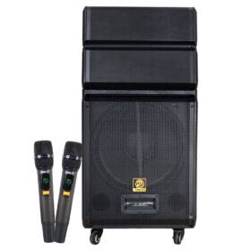 SL-1612B İKİ EL MİKROFONLU KUMANDALI USB+SD+BT+FM TAŞINABİLİR HOPARLÖR (K0)
