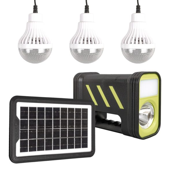 SOLAR PANELLİ 3 AMPULLÜ SET AKÜLÜ SOLAR IŞILDAK FENER (K0)