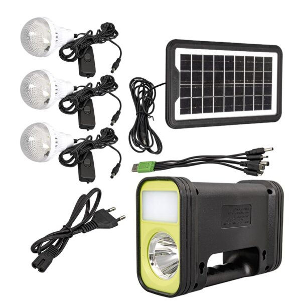 SOLAR PANELLİ 3 AMPULLÜ SET AKÜLÜ SOLAR IŞILDAK FENER (K0) - Görsel 3