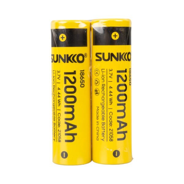 SUNKKO 3.7 VOLT 1200 MAH 18650 ŞARJ EDİLEBİLİR PİL (2Lİ PAKET) (K0) - Görsel 2