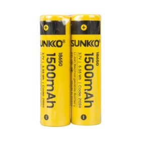 SUNKKO 3.7 VOLT 1500 MAH 18650 ŞARJ EDİLEBİLİR PİL (2Lİ PAKET) (K0)