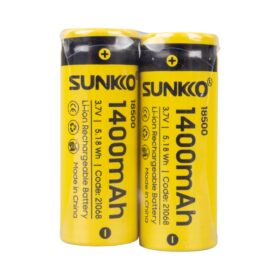SUNKKO 3.7 VOLT 1400 MAH 18500 ŞARJ EDİLEBİLİR PİL (2Lİ PAKET) (K0)