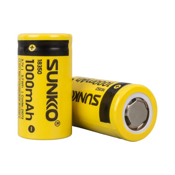SUNKKO 3.7 VOLT 1000 MAH 18350 ŞARJ EDİLEBİLİR PİL  (TEKLİ) (K0)