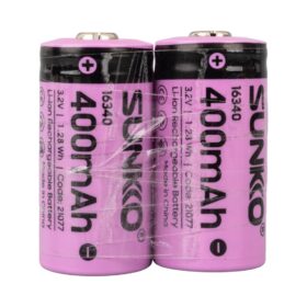 SUNKKO IFR 3.2 VOLT 400 MAH 16340 ŞARJ EDİLEBİLİR PİL  (TEKLİ) (K0)