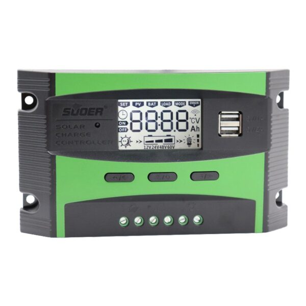 SUOER ST-C1220 12-24 VOLT 20 AMPER DİGİTAL OTOMATİK SOLAR ŞARJ REGÜLATÖRÜ  (2 USB GİRİŞLİ 5 V-2.1A) (K0)