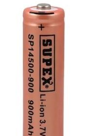 SUPEX SP14500-900S LİTYUM ION 3.7V 900MAH ŞARJ EDİLEBİLİR BAŞLIKLI PİL (K0)