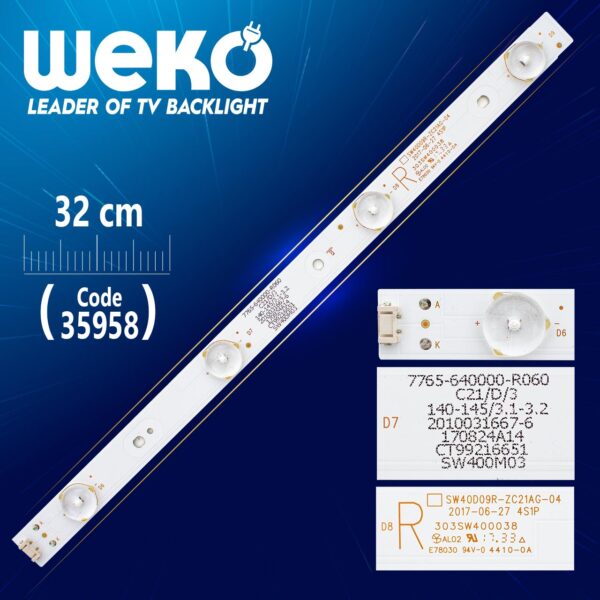 SW40D09R-ZC21AG-04  4 LEDLİ  32 CM (K0)