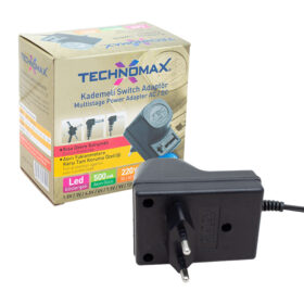 TECHNOMAX PT-500 1.5 VOLT -12 VOLT 500 MA KADEMELİ ADAPTÖR (K0)