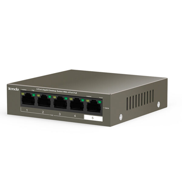 TENDA TEG1105P 63W 5 PORT GIGABIT ETHERNET SWITCH (4 PORT POE) (K0) - Görsel 3