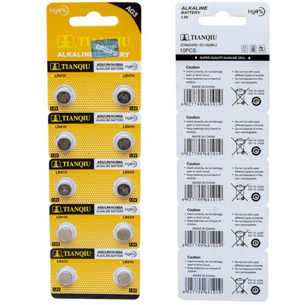 TIANQIU AG3 LR41 ALKALİN SAAT PİLİ 10LU PAKET *OXFORD (K0) - Görsel 3