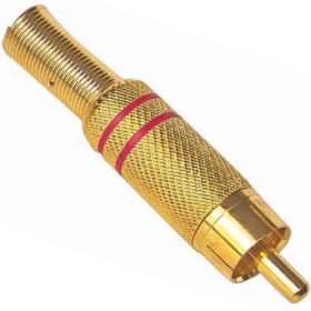 TOS FİŞ METAL ALTIN GOLD ERKEK KONNEKTÖR (SİYAH-KIRMIZI KODLU) RCA (K0)