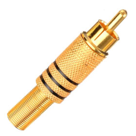 TOS FİŞ METAL ALTIN GOLD ERKEK KONNEKTÖR (SİYAH-KIRMIZI KODLU) RCA (K0)