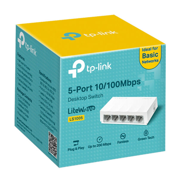 TP-LINK LS1005 5 PORT 10/100 MBPS ETHERNET SWITCH (K0) - Görsel 3