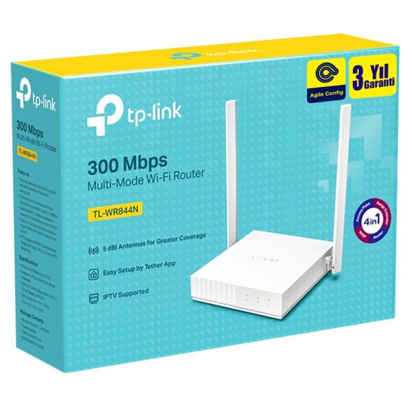 TP-LINK TL-WR844N 300MBPS 5DBI MULTI-MODE WIFI ROUTER (AGILE CONFIG) (K0) - Görsel 3
