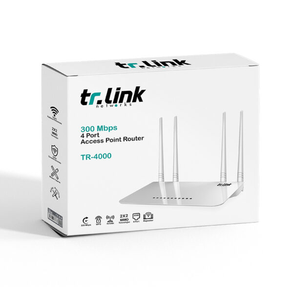 TR-LINK TR-4000 300 MBPS 4 PORT 4 ANTENLİ ACCESS POINT ROUTER (K0) - Görsel 3