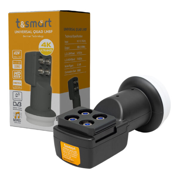 TSMART 0.1DB ULTRA HD 4K UNIVERSAL QUAD DÖRT ÇIKIŞLI LNB (K0) - Görsel 3