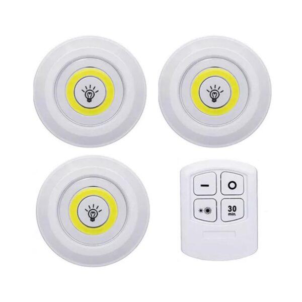 ÜÇLÜ KUMANDALI PİLLİ DOKUNMATİK PORTATİF COB LED IŞIK AYDINLATMA (K0)