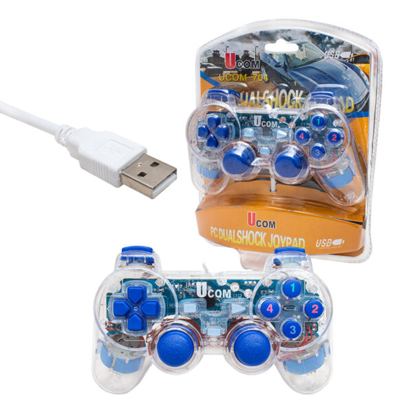 UCOM-704 DOUBLE SHOCK ŞEFFAF JOYPAD OYUN KOLU (K0) - Görsel 3