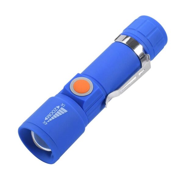 USB ŞARJLI 3 MODLU PLASTİK KASA MİNİ EL FENERİ (K0)