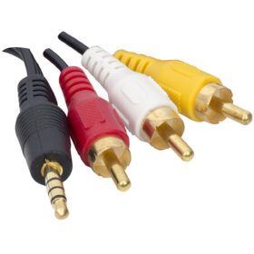 UYDU ALICISI AV KABLO 3.5 MM ST E / 3 RCA KABLO 1.2 METRE UZUN JACK ELEKTROMER (K0)