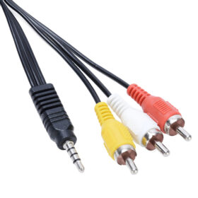 UYDU ALICISI AV KABLO 3.5 MM ST ERKEK / 3 RCA KABLO 1.2 METRE KISA JACK MODEL (K0)