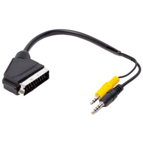 UYDU ALICISI AV KABLO 3.5 MM STEREO ERKEK/SCART KABLO 35 CM UZUN VE KISA JACK BİR ARADA (K0)
