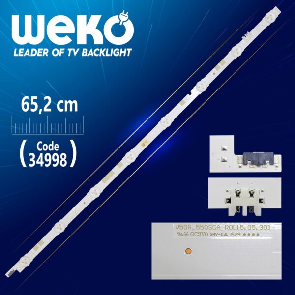 V5DR_550SCA_R0  8 LEDLİ 65.2 CM (WK-343) FR4 BAKIR (K0)